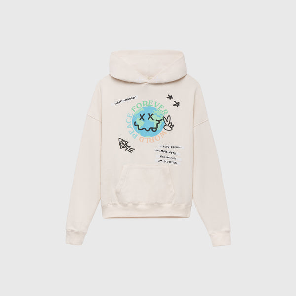 NO MORE HATE CREAM HOODIE HALF SHADOW